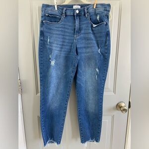 Nicole Miller Blue Distressed Ankle Jeans